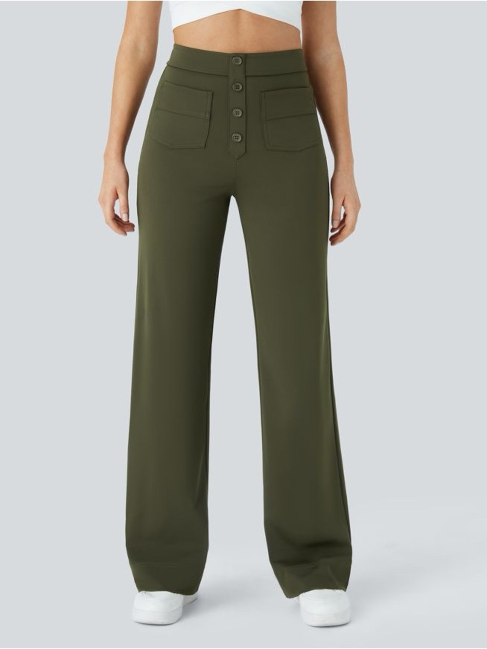 Halara DayStretch High Waisted Pockets Straight Leg Casual Pants
